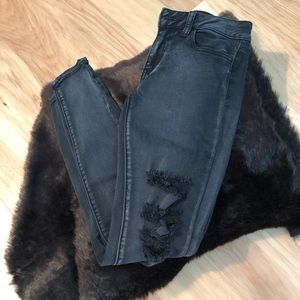 Black Distressed American Eagle Jeans